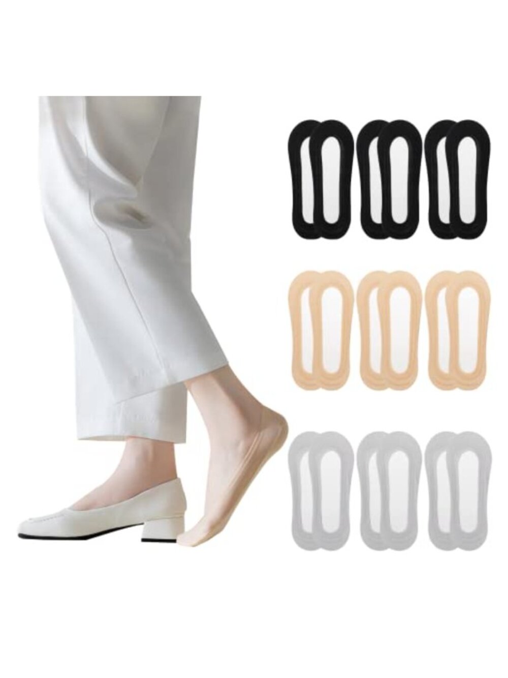 9 Pairs Thin No Show Liner Invisible Socks for Women Low Cut Footies Breathable